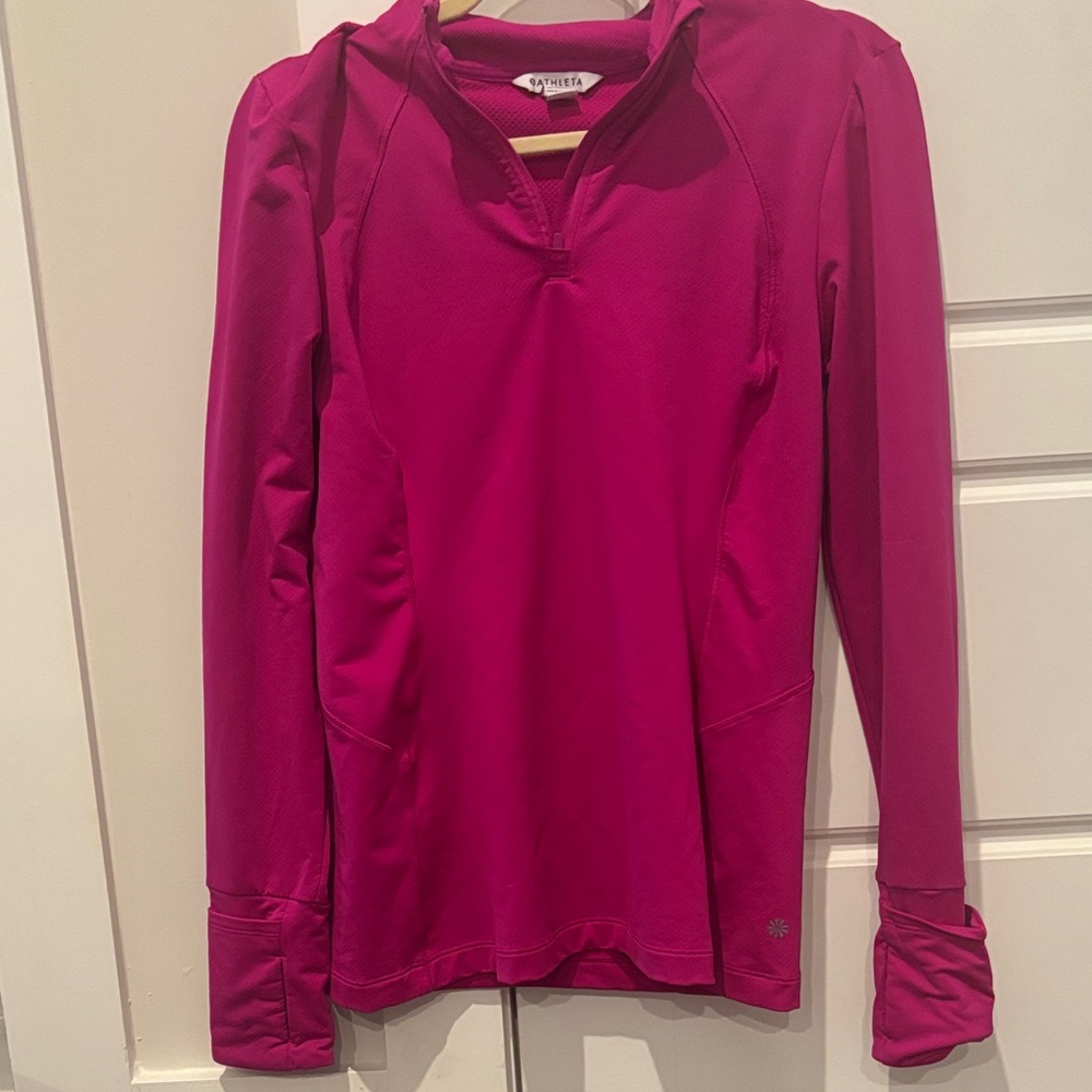 Athleta Whistler Half Zip Fuschia Pink Size Medium EUC